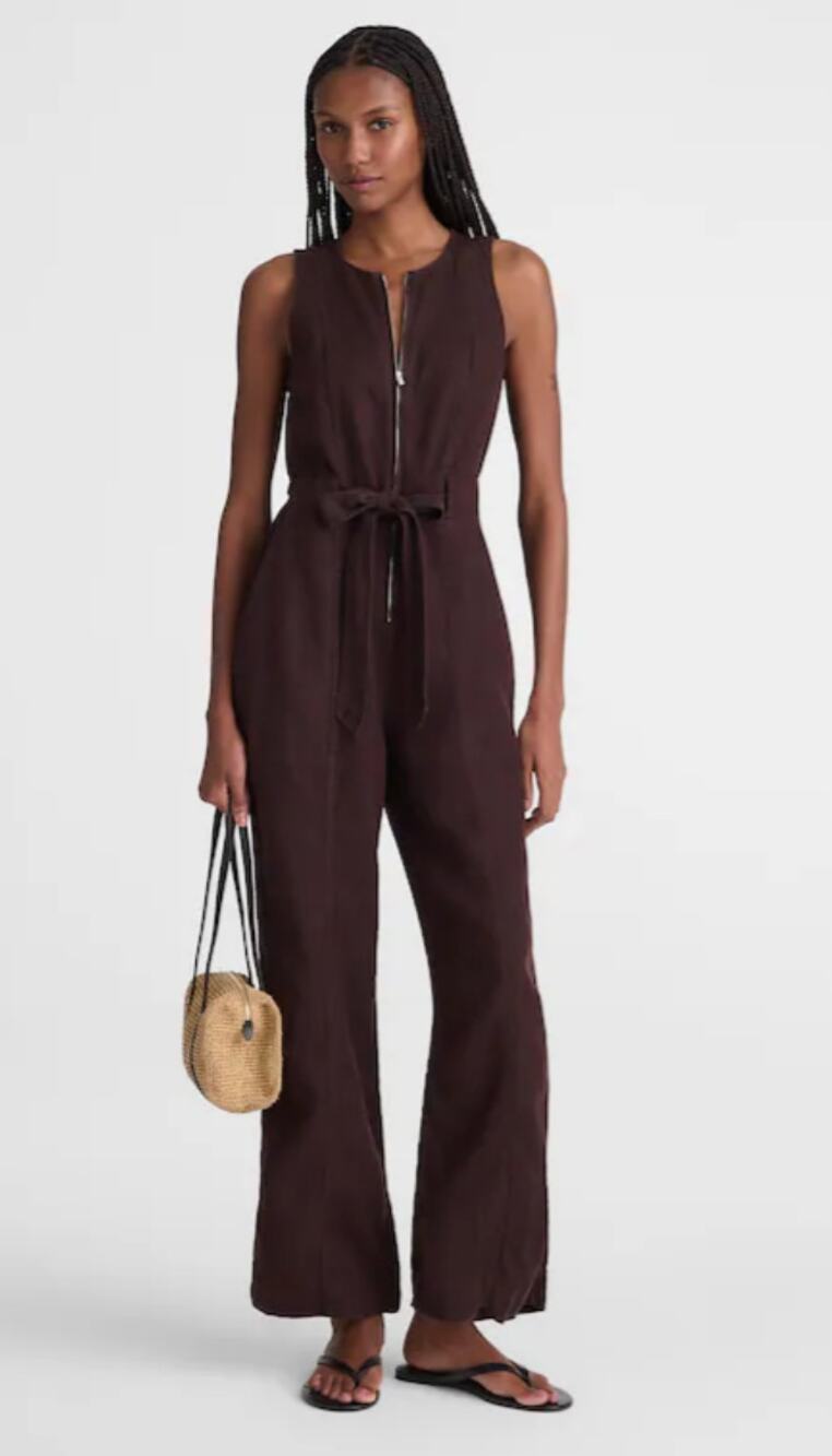 Madewell | NWT Utility Coverall Straight-Leg Jumpsuit in Cocoa Brown | Sz  4